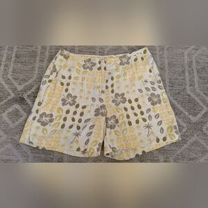 Tommy Bahama Yellow and Brown Floral Women's Shorts